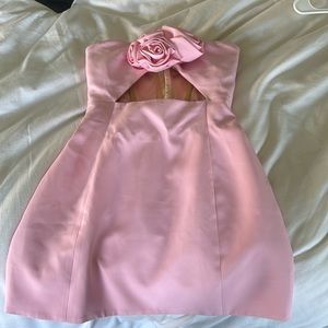olive satin mini dress SAU LEE Teddi Satin Mini Dress, Golden Olive
